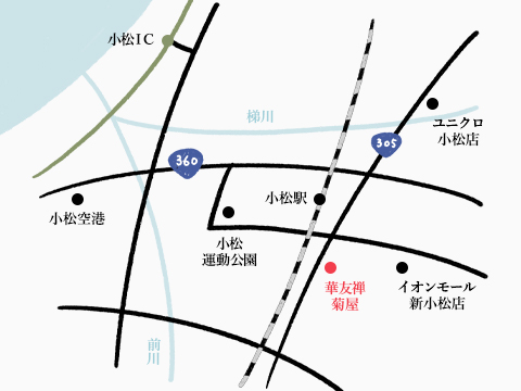 華友禅菊屋までの地図